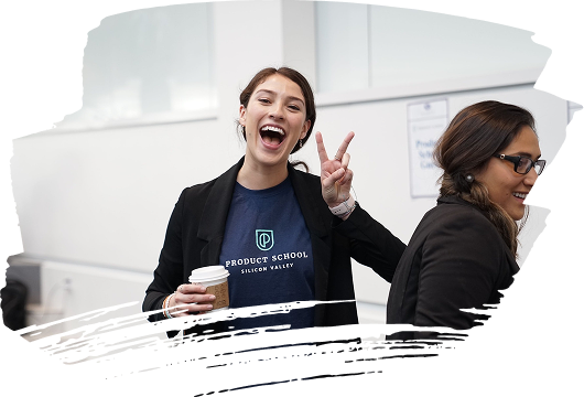 The female employee is smiling.