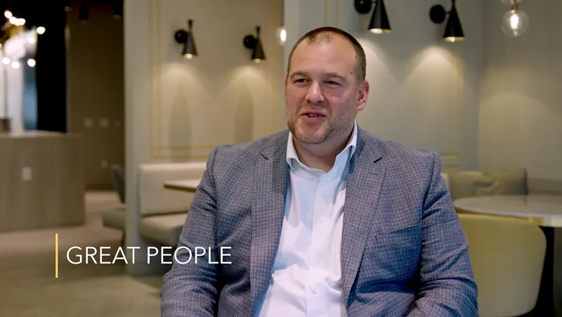 a man having an interview