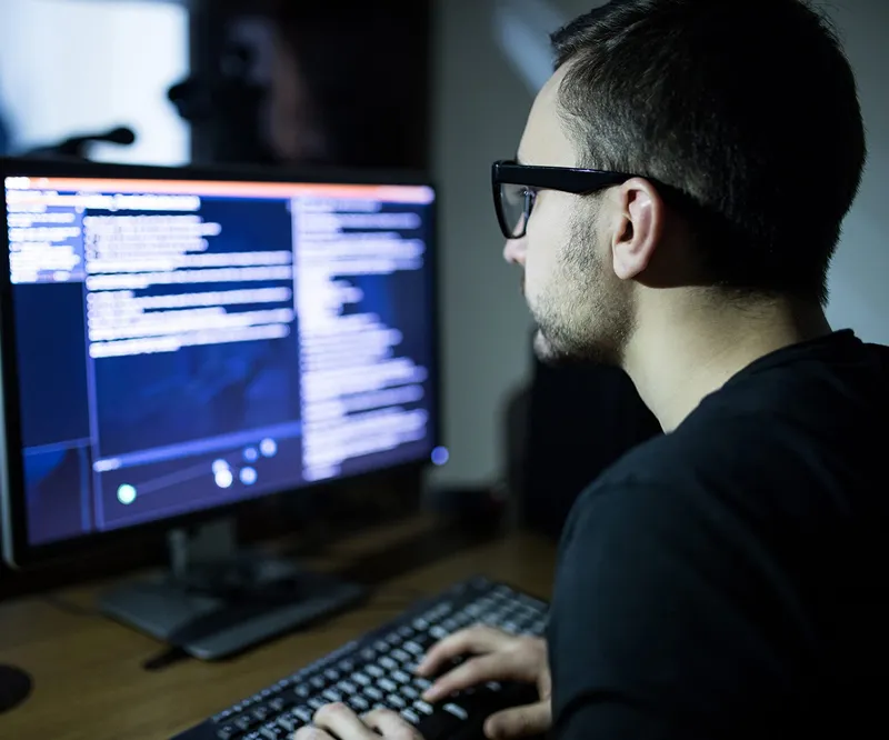 a man working on his laptop