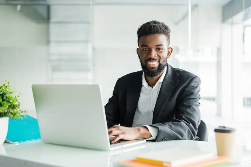 a man working on his laptop