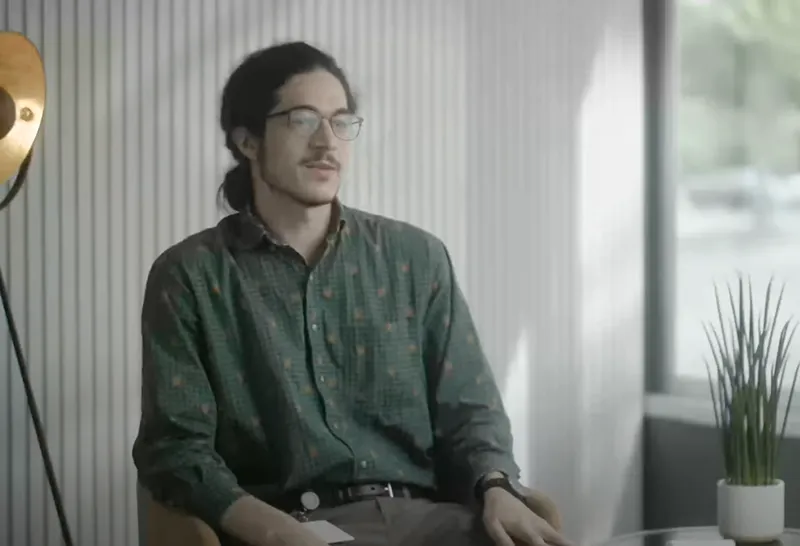 Male employee interviewed